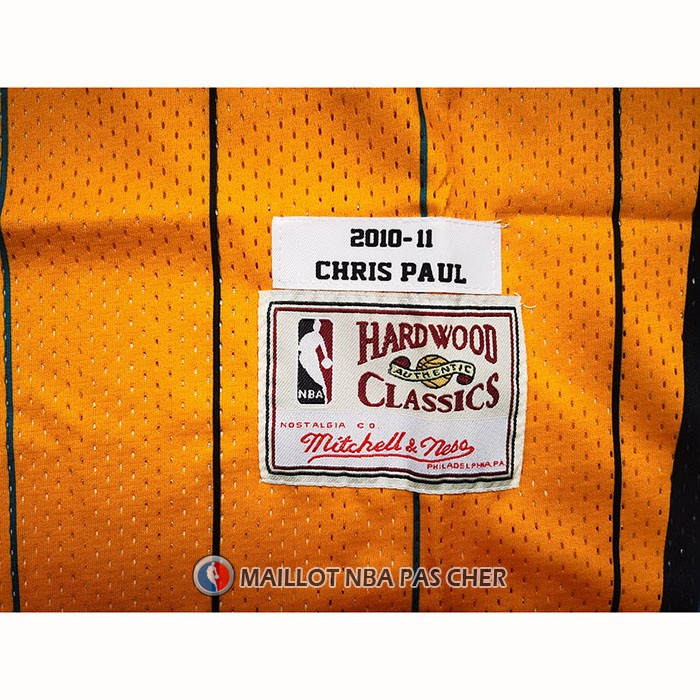 Maillot Charlotte Hornets Chris Paul NO 3 Mitchell & Ness 2010-11 Jaune